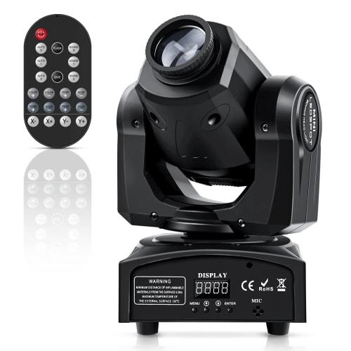 

U`King 50W Moving Head Stage Light with Remote Control, LED RGBW DMX512, High Color Rendering Index Ra90, Voice Control, Dimmable Spotlight, Perfect