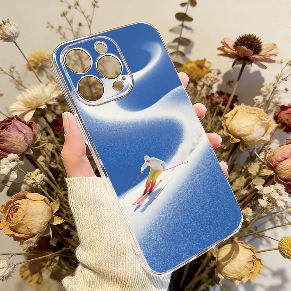 Sport Snowboarding Phone Case For iPhone 17 16 15 14 13 12 11 Mini Pro Max Plus Transparent Cover