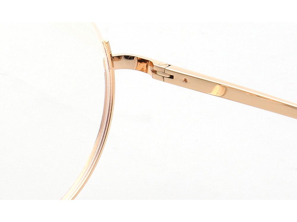 Yuanming Asymmetrical Retro Metal Round Eyeglasses - Fits Anti-Blue Light, TOP520