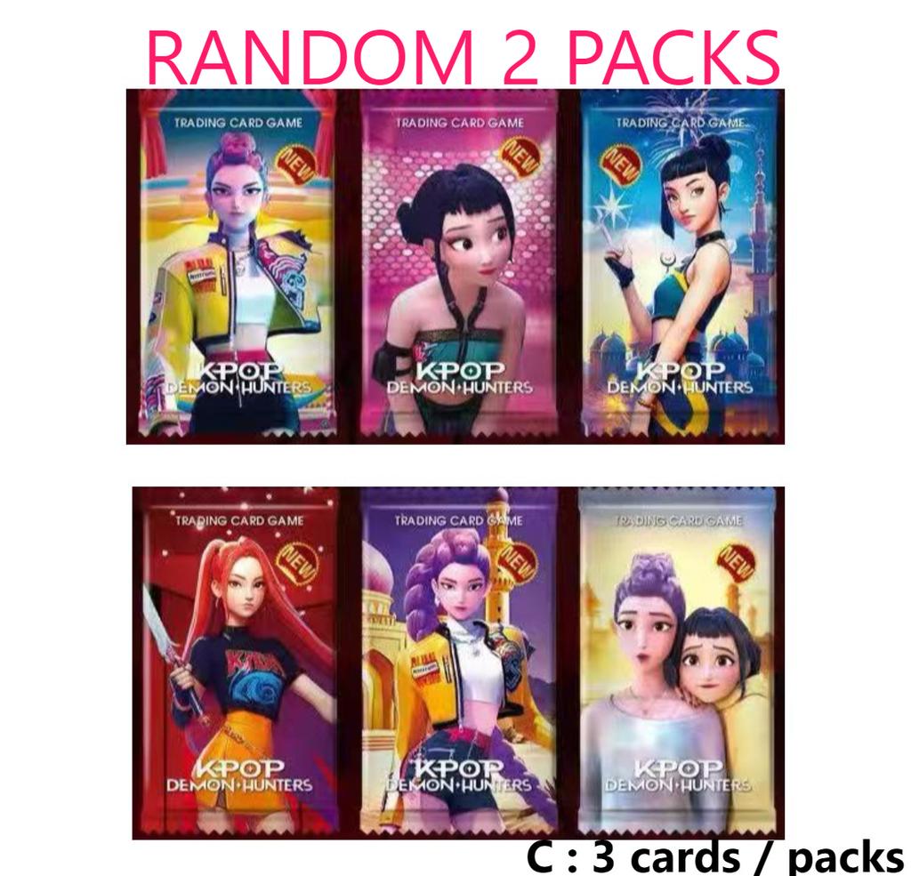 5 Pcs/Pack K-POP Demon Hunters Anime Cards English Version Kids' Collectible Cards Anime Cartoon Peripheral Fan Collection Cards