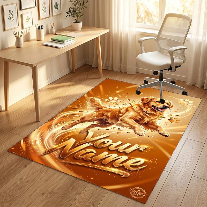 Decorative Artwork Theme Crystal Velvet Rug Personalized Custom Name Text Soft Floor Mat Home Decor