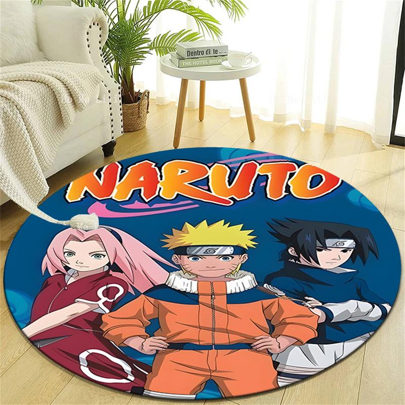 1pc NARUTO (5) Design Printed Area Round Carpet for Bedroom Living Room Home Decor Rugs Mat Non Slip Mat Rug for Bedside