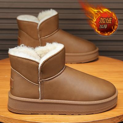 Bottes de neige fourrure intégrée mode hivernale chaudes chaussures pain épaissies montantes imperméables chaussures coton chaussures couple