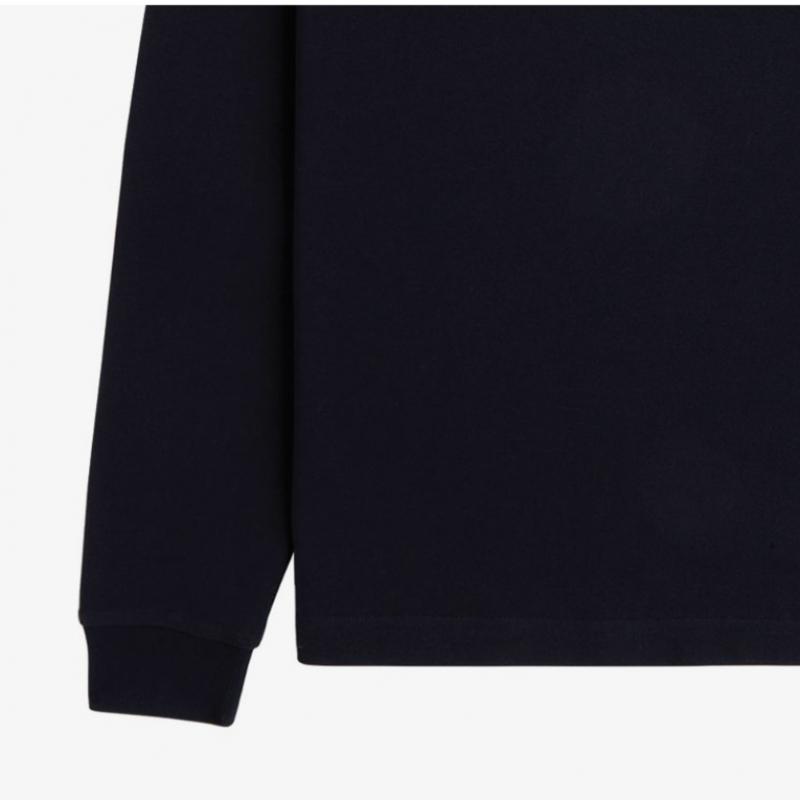 Fred Perry Long Sleeve Plain Fred Perry Shirt Navy Honeycomb Afpm2436006 W75