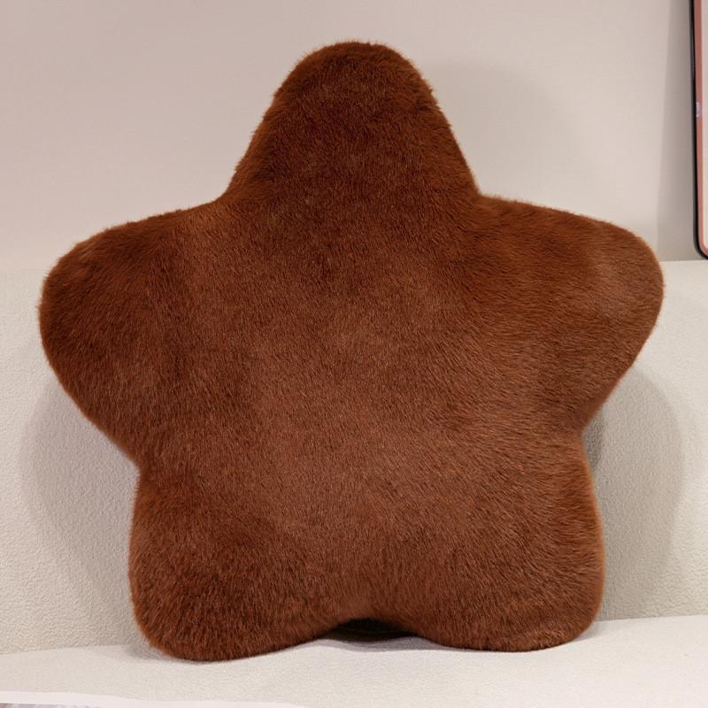 Star Shape Soft Throw Pillow With Short Plush Cover For Couch And Bedroom Use