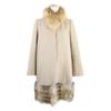 DAISY LIN [Good Condition] 30328 Cashmere stand collar with Golden Island fox fur tippet coat 38 beigeUsed