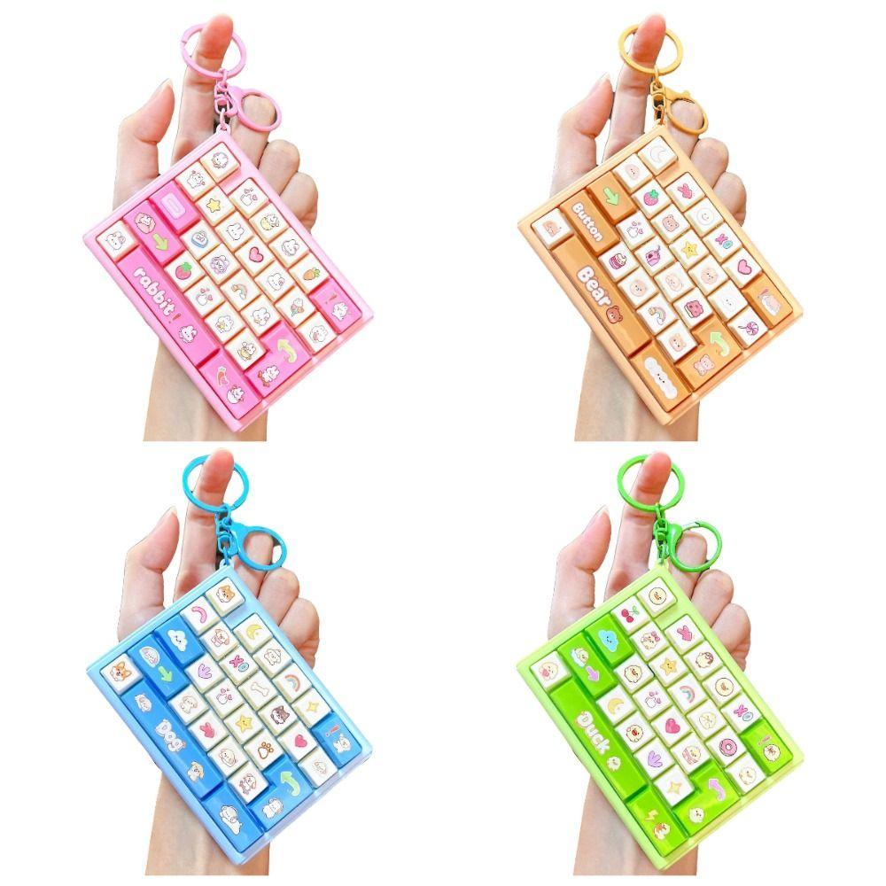 Animals 26 Keys Keyboard Keychain Mini Stress Relief Fidget Toy Office Use