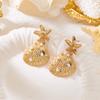 Exquisite Starfish Shell Dangle Earrings for Women Boho Imitation Pearl Gold Plated Earring Summer Beach Party Aesthetic Jewelry
