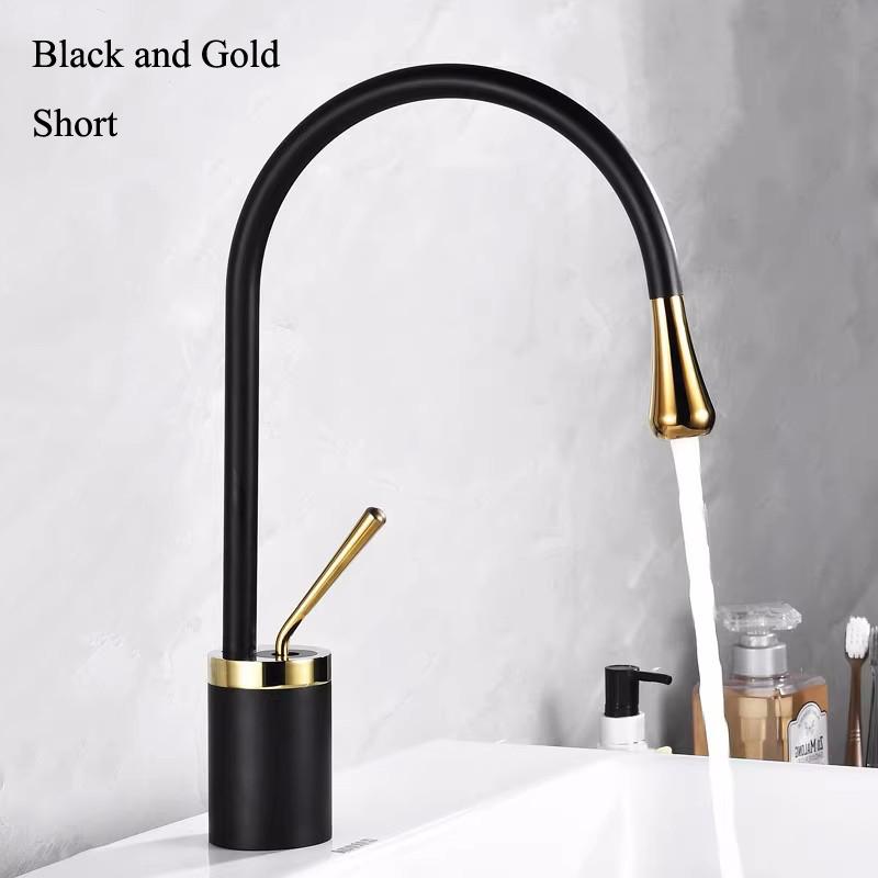 New Basin Faucet Single Lever 360 Rotation Spout Modern Brass Mixer Tap for Kitchen Bathroom Basin Water Sink Mixer Taps