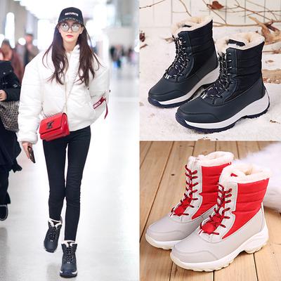 Women's Winter Snow Boots with Plush Thickened Waterproof and Anti Slip Short Tube Mid Length Outdoor Boots2024 Cotton Shoes