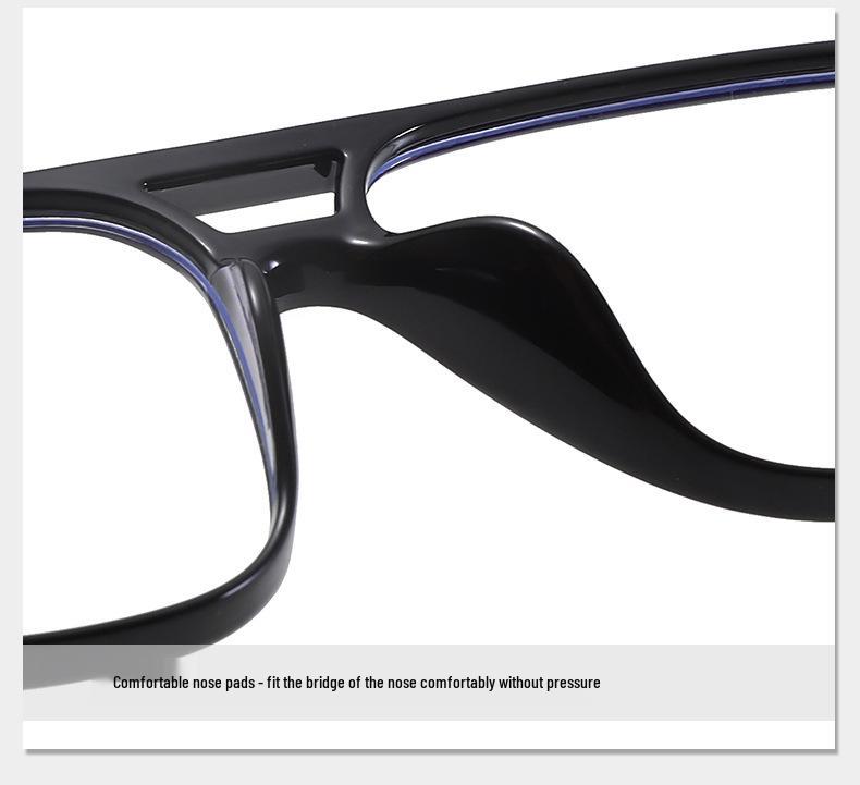 2025 TR90 Korean Style Large Frame Double Bridge Anti-Blue Light Eyeglasses with Plain Lenses - Model OZ 260.