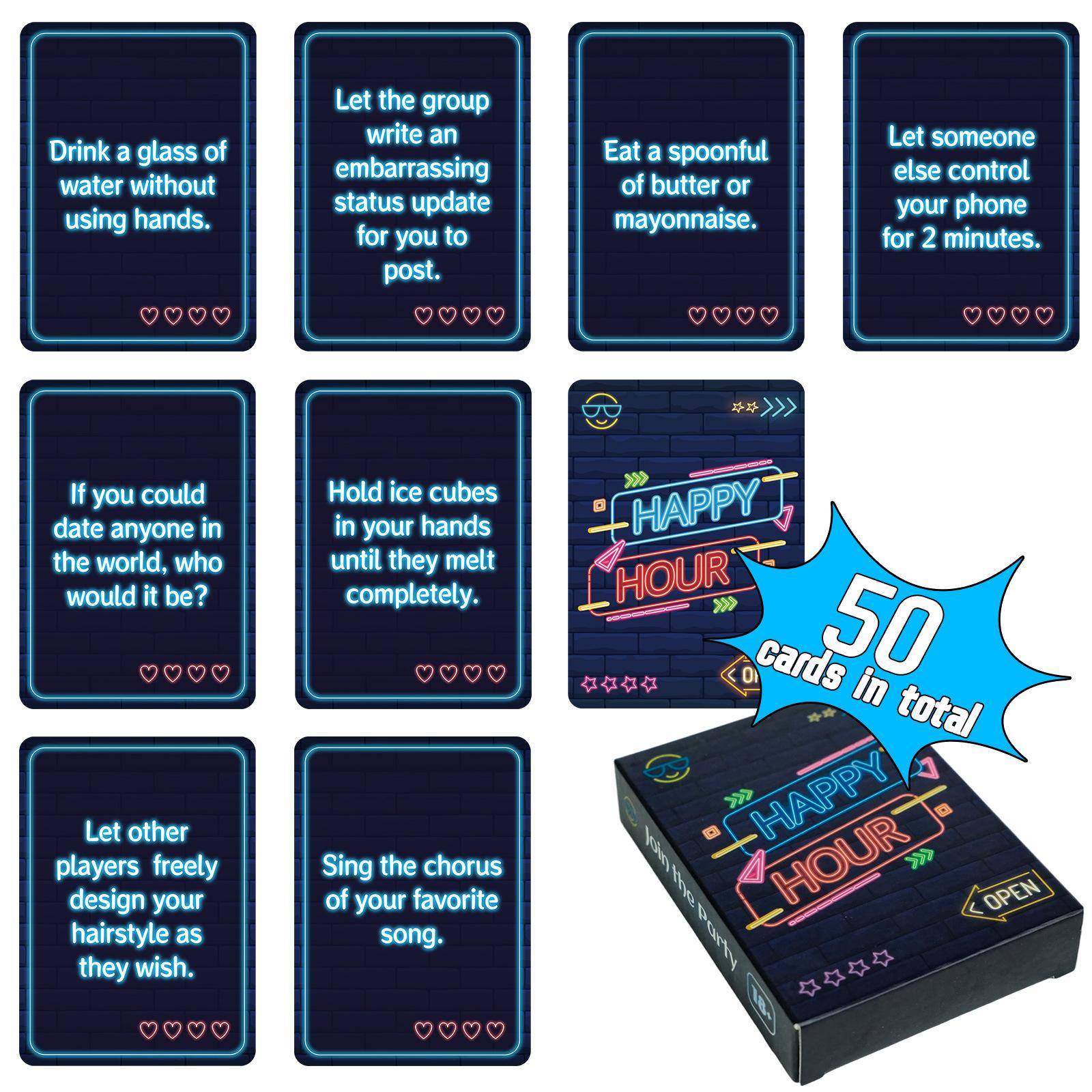 50-Pack Party Game Cards Multiplayer Tabletop Entertainment Interactive Fun Card Game Deck for Gatherings And Socializing
