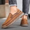 38-46 Men's Handmade Leather Shoes Casual Loafers Slip On Leather Flats Outdoor Walking Shoes