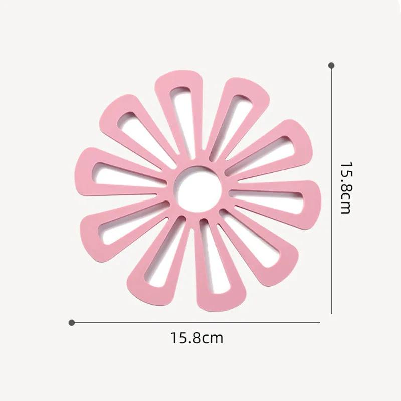 Hollow Out Insulation Pad With Flower Shape Thickened Anti Scald Vegetable Dish Mat Desktop Circular Anti Slip Bowl Mat YLE601
