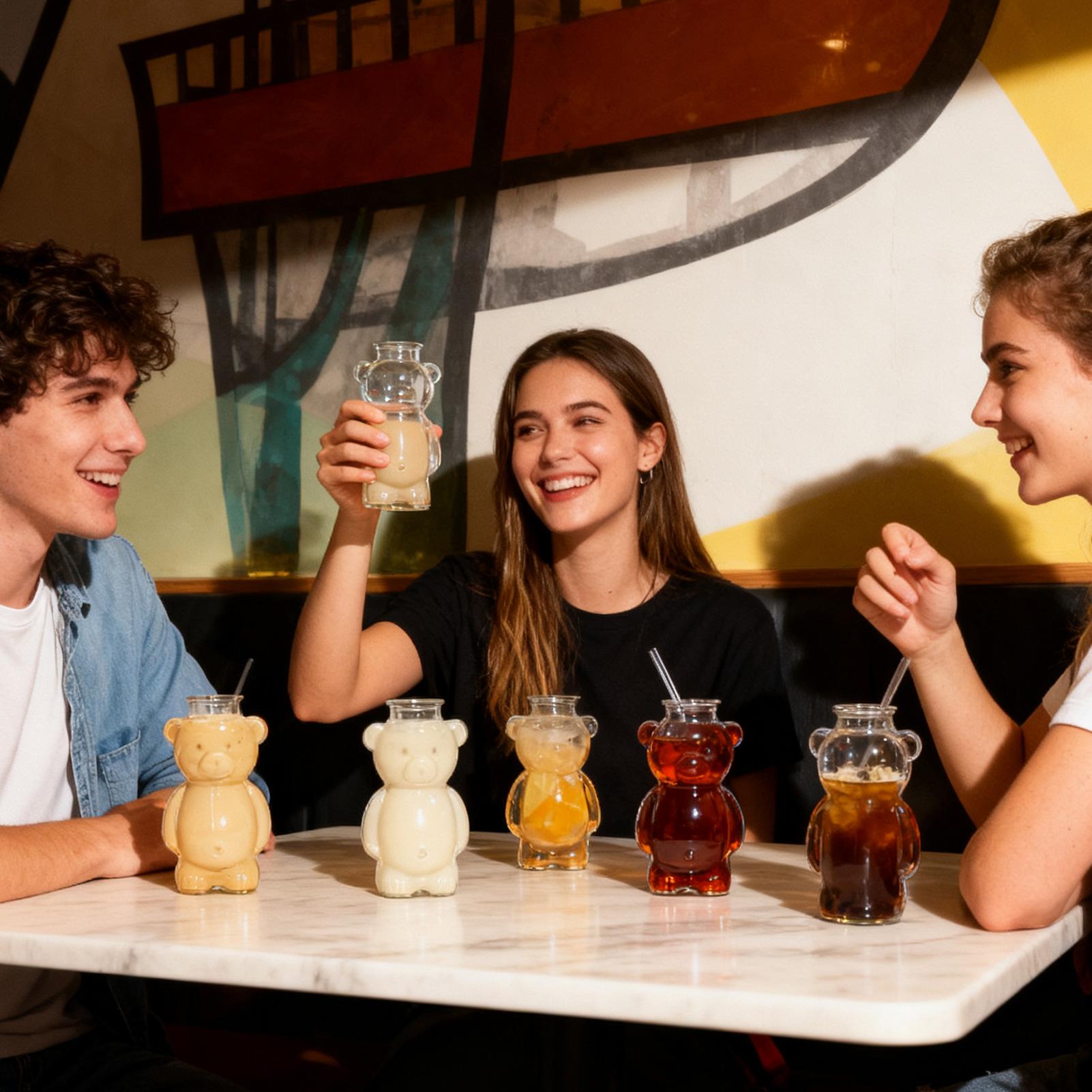 

Glass Coffee Cups 320ml Reusable Tumbler Funny Cute Glass Cups Coffee Drinkware for Iced Hot Milk Juice Water Cocktail Beer Wine with straw красный