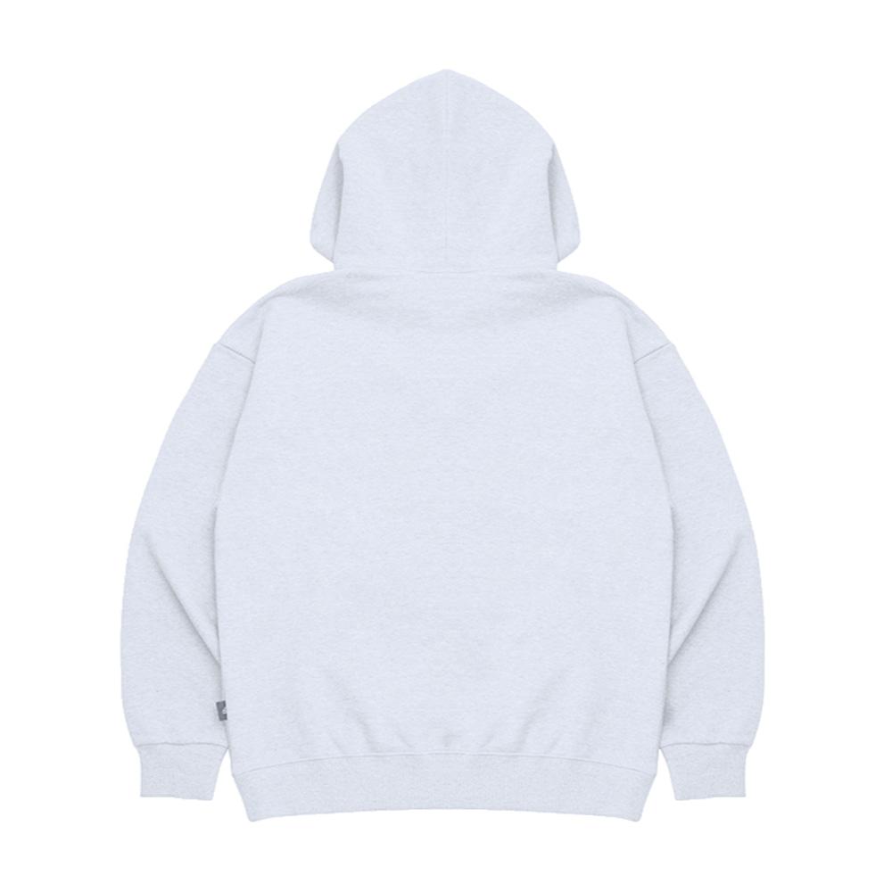 [Fleece Lined] Rusty Flower Hoodie Melange White