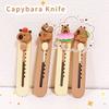 Aesthetic Kawaii Stationery Office Letter Opener Cute School Supplies Capybara Box Cutter Utility Knife Mini Pocket Knife