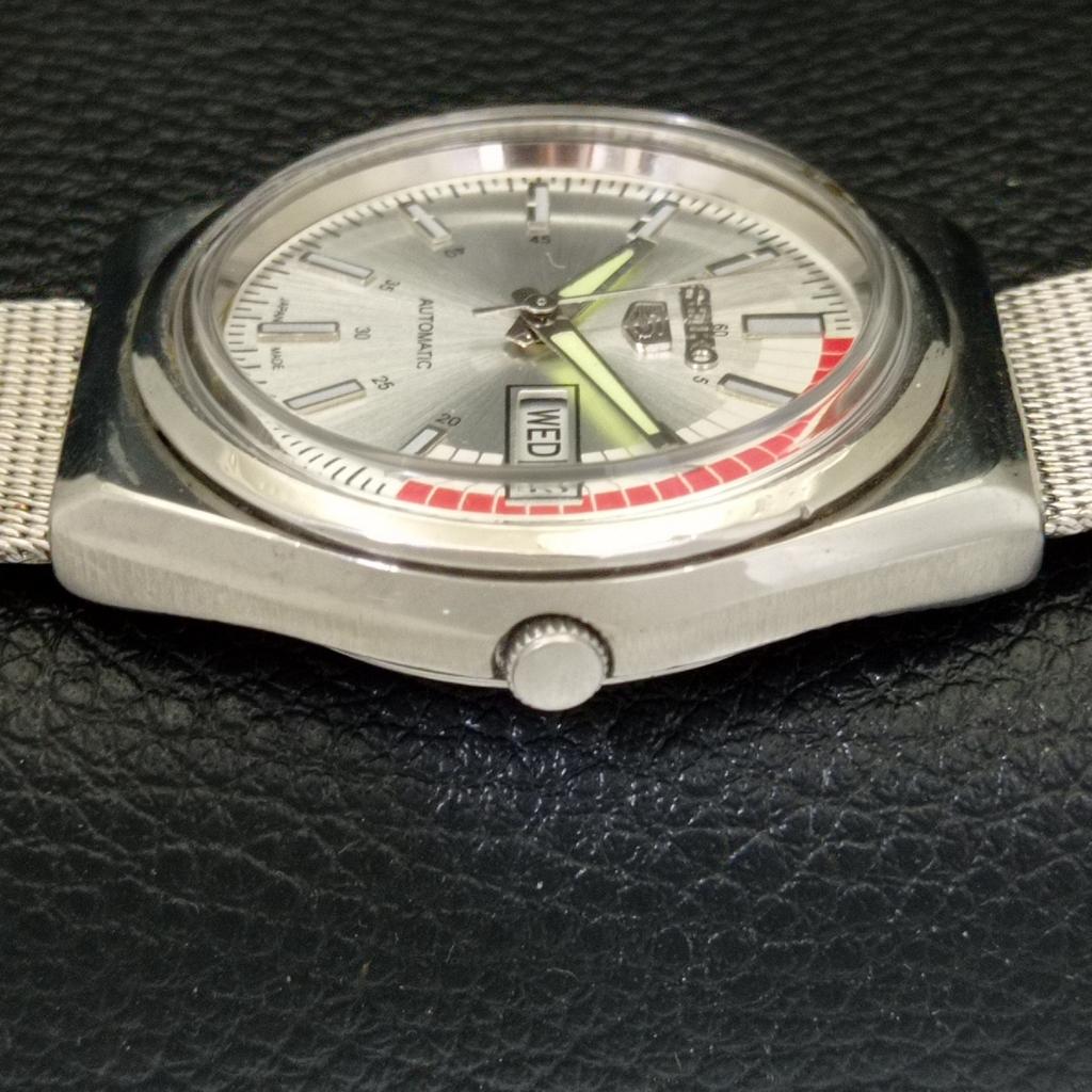 AUTOMATIC 6309A VINTAGE SEIKO 5 JAPAN MENS SILVER COLOR DIAL WATCH a701417-5 R206b-a701417