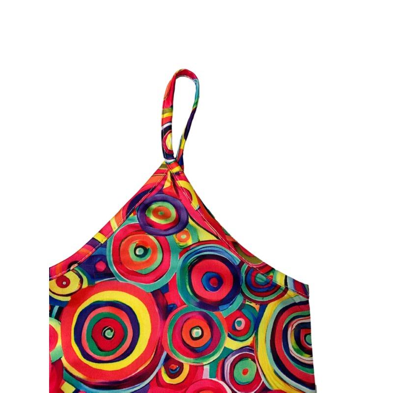 New spring and summer printed strapless women's dress