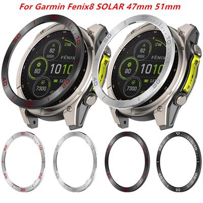 Rėmelio žiedas dėklas, skirtas Garmin Fenix 8 51mm SOLAR, spalvingas metalinis rėmas, lipni apsauginė dangtelis, skirtas Garmin Fenix 8 47mm SOLAR
