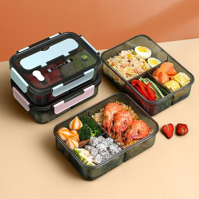 1500 ml tři přihrádky na oběd Balená krabička na oběd Odpovídající vidlička Lžíce Bento Box pro dospělého studenta Nádoba na skladování potravin Snack Box