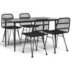 3157882 vidaXL Mobilier à dîner de jardin 5 pcs Noir Résine tressée