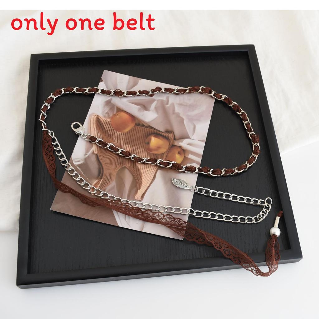 Small Fragrance Style Womens Waist Chain With Lace Chain Tassel Decor For Dresses