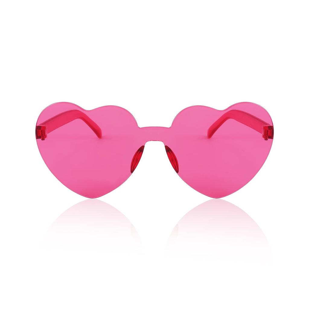 FEISEDY Rimless Sunglasses with UV Clear Set of B2826 Women's Protection, Heart-Shaped Design, Lenses, 2,