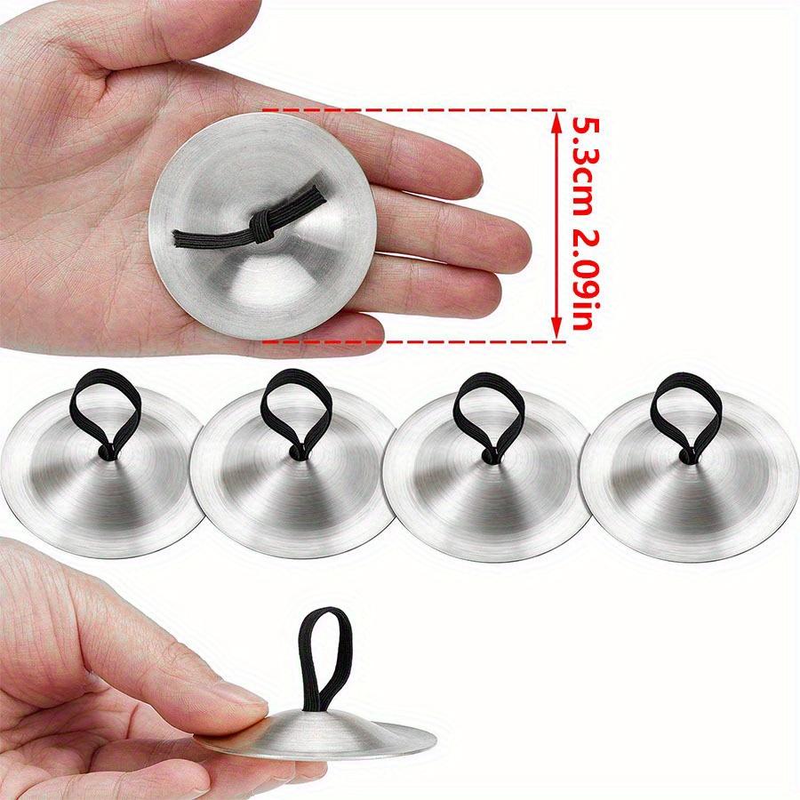 1 Pair Silver Finger Cymbals - Traditional Middle Eastern Hand Drum Dance Props | Belly Dance Accessories for Performers ZSY