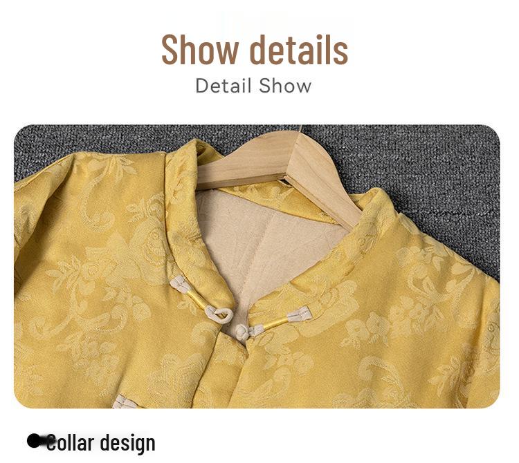 Xinjiang Long-staple Pure Cotton Jacket with Frog Buttons - Retro Chinese Style for Middle-aged Women