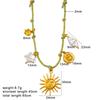 18K Gold Titanium Steel Star Sun Pendant Necklace