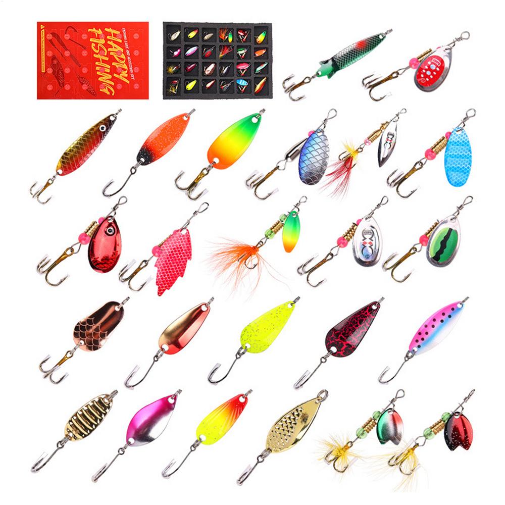 

Fishing Lure Advent 2025 24Pcs Fish Hook Fishing Lures Sequins Christmas Calendar for Christmas Party Gifts Couples River Lake L