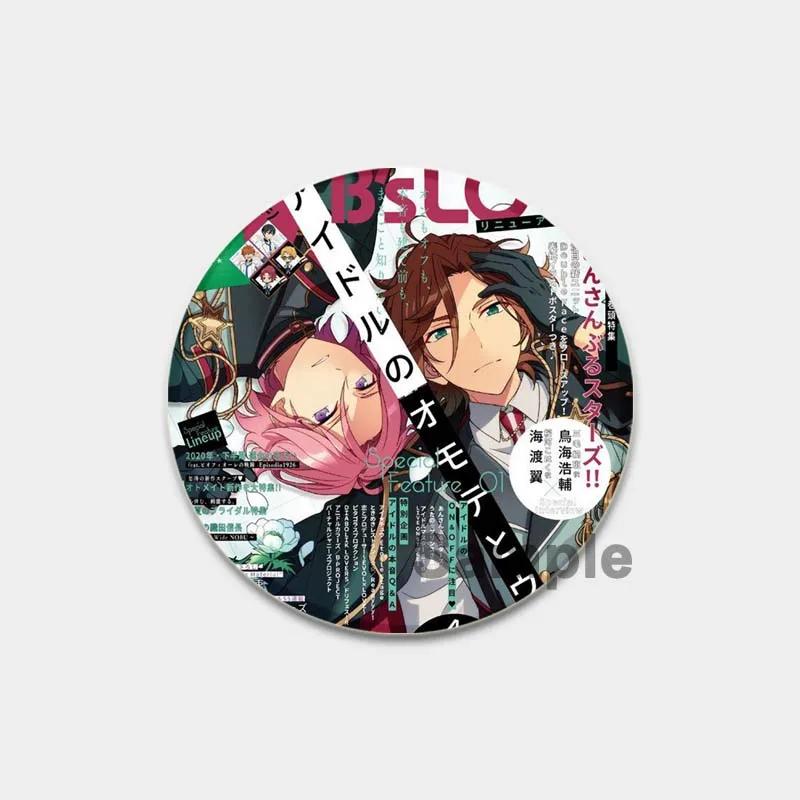 32/44/58mm Ensemble Stars Handgemachte Anstecknadel Rund Cartoon Lustig Einrastbare Broschen für Rucksack-Zubehör Anime Sammlerstück Abzeichen Hutdekoration