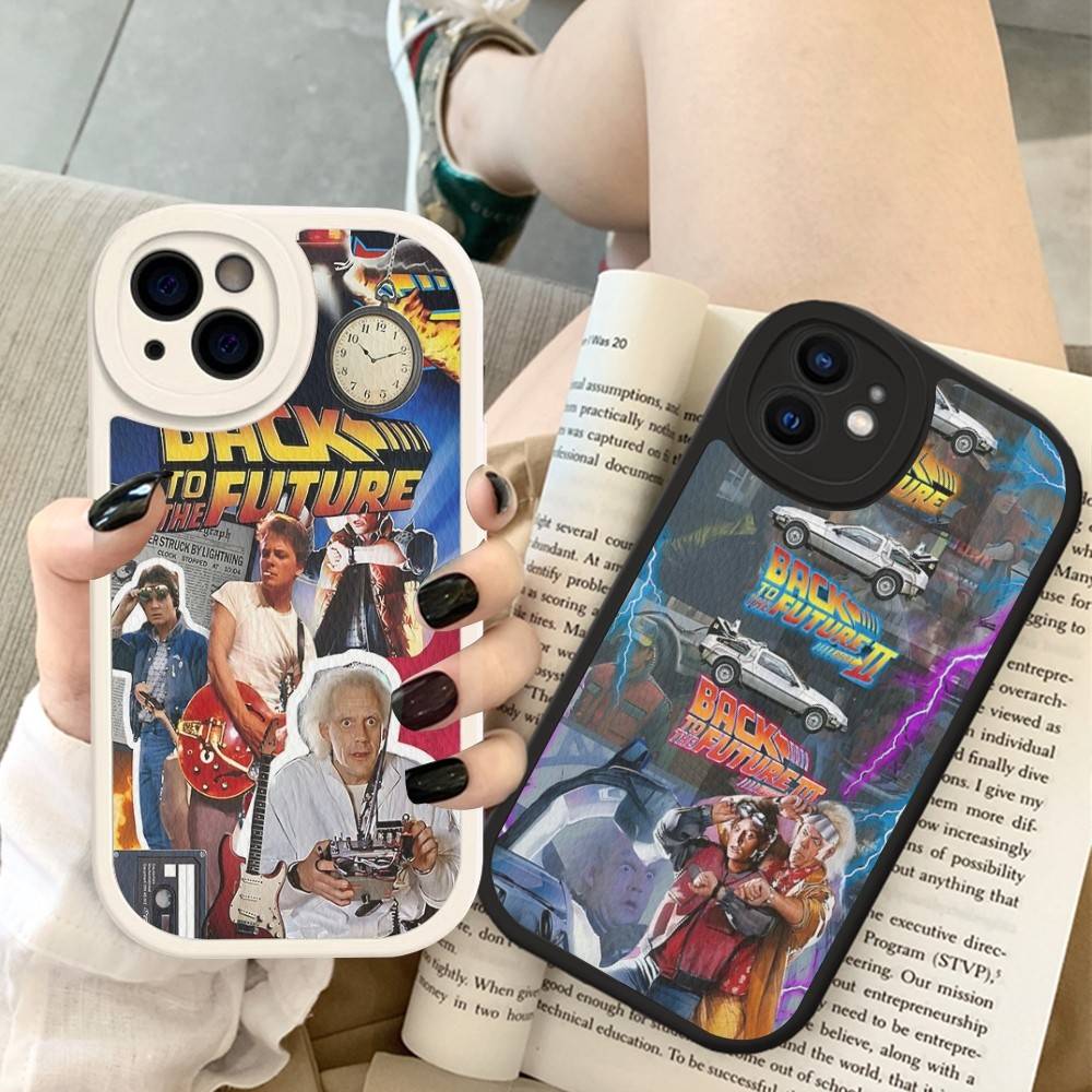 Movie B-Back To The F-Future For IPhone 16 15 14 13 12 11 Pro Max Plus Shockproof Leather Soft Phone Cover