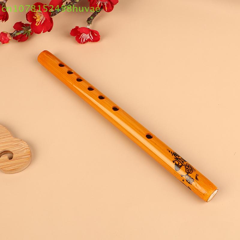 1 Pc Chinese Traditional 6 Holes Bamboo Flute Vertical Clarinet Student Musical Instrument Wooden Color Flute For Beginner