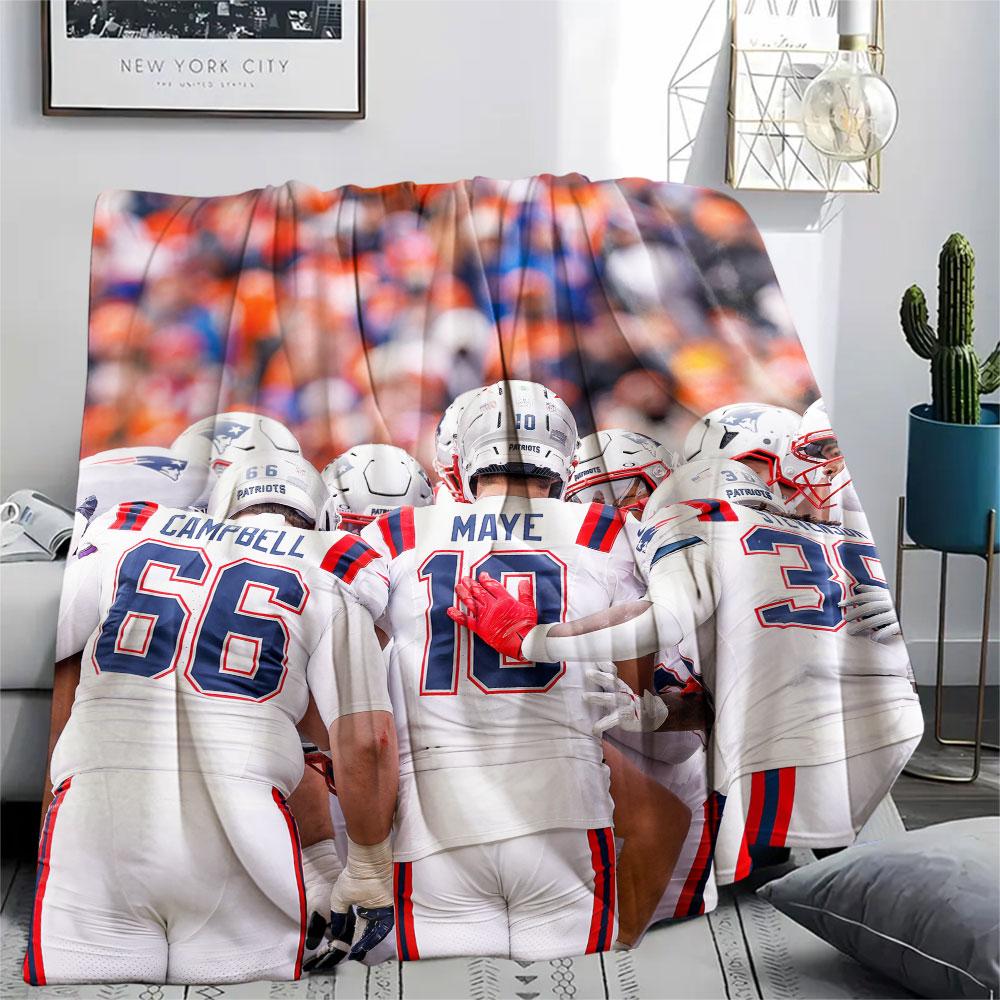 New England Patriots Players Printed Flannel Blanket, Soft Throw for Bedroom Sofa, Washable, Fan Merchandise, Great Gift.