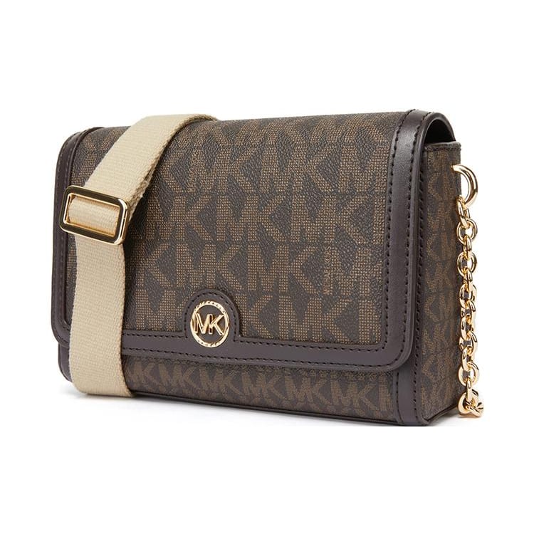 Michael Kors Polyester With Polyurethane With Canvas Crossbody Handbag, Shoulder Bag Women's Brown 32T2G7FC5B-251