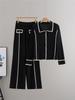 European-American High-End Fashion Knitted Sweater Cardigan & Wide-Leg Pants Set for Women - Fall/Winter Collection