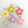 Knitted Keychain Handmade Crochet Flower Keychain Pink Bohemian Bag Charm Car Keys Backpack Accessories