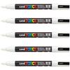 Lot De 5 Marqueurs Posca PC-3M Blanc | Pointe Fine Conique