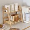 2-Tier Wooden Storage Shelf Space-saving Cosmetics Storage Shelf Kitchen Shelf  Household