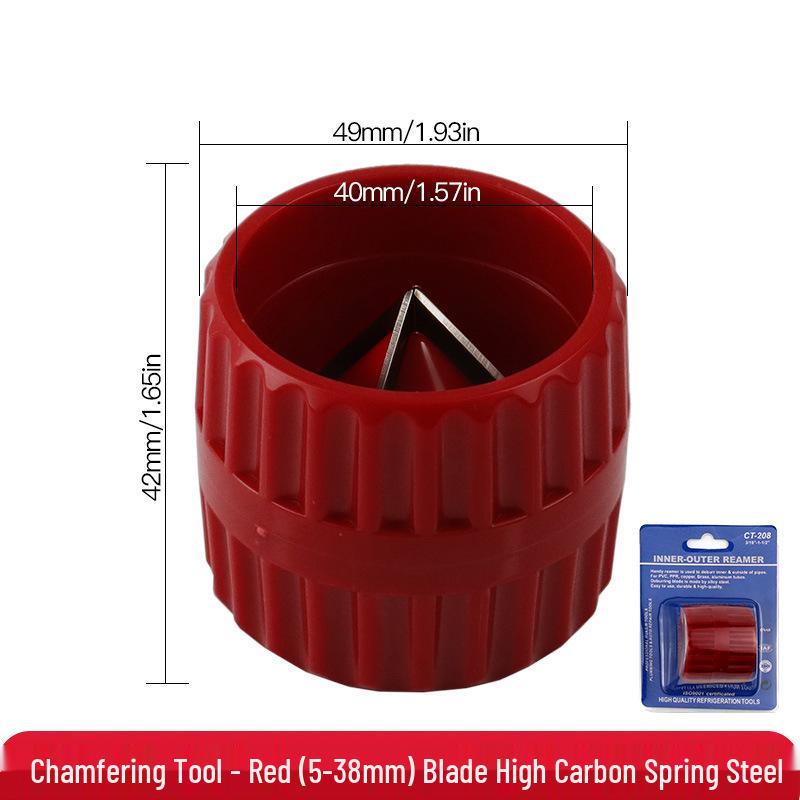 

Deburring and Chamfering Tool for Pipes and Metal: Trims Inner/Outer Circles and Holes, Removes Burrs from Plastic and Copper.