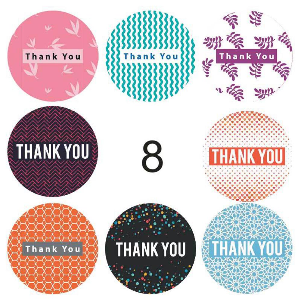 100-500pcs 8 Styles Round Thank You Sticker Seal Label Scrapbook Label DIY Handmade Cake Baking Decoration Stationery Stickers