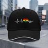 Adjustable Ghana Flag Baseball Cap with Ghanaian Heartbeat I Love Ghana Lightweight Breathable AllSeason Hat