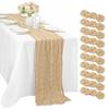 Bali Bohemian Crinkled Gauze Table Runner – Semi-transparent Twist, Festival Wedding Style.