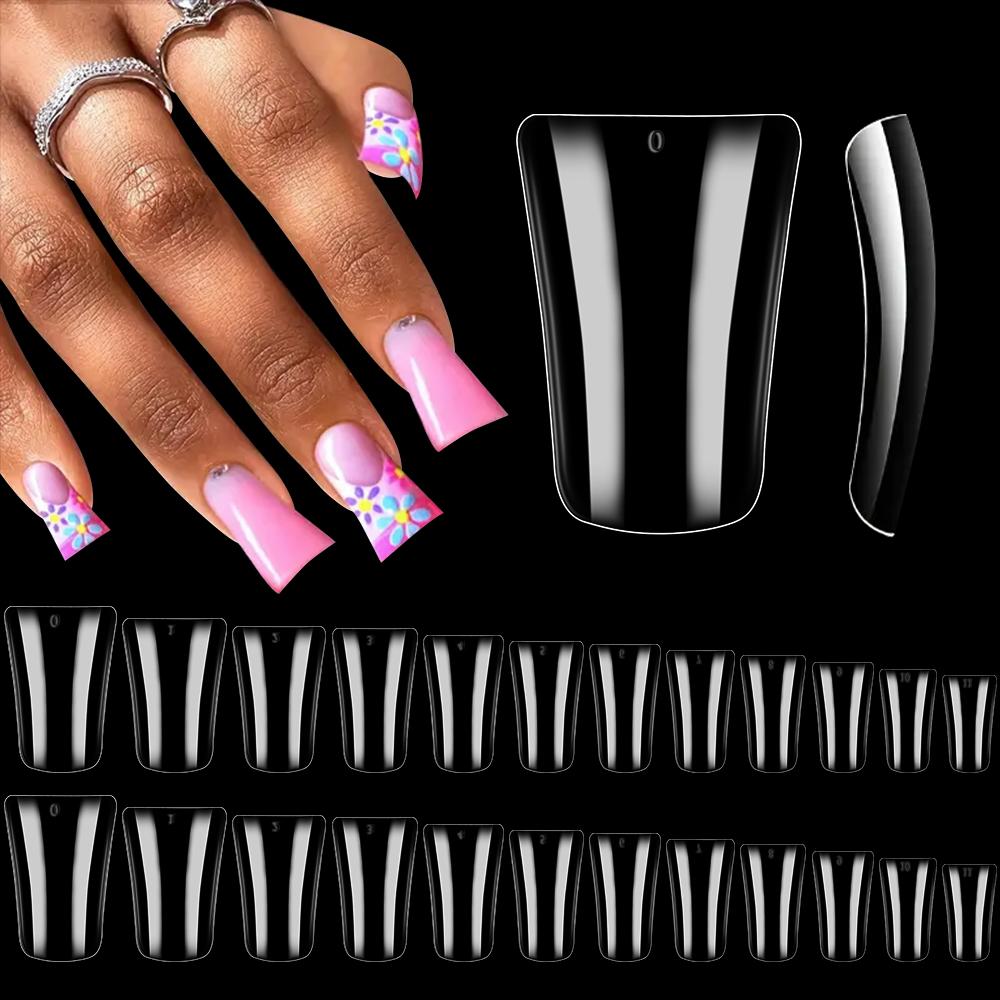 120Pcs Clear Duckbill Nail Tips, Full Cover False Nails for Y2K Manicure Salon