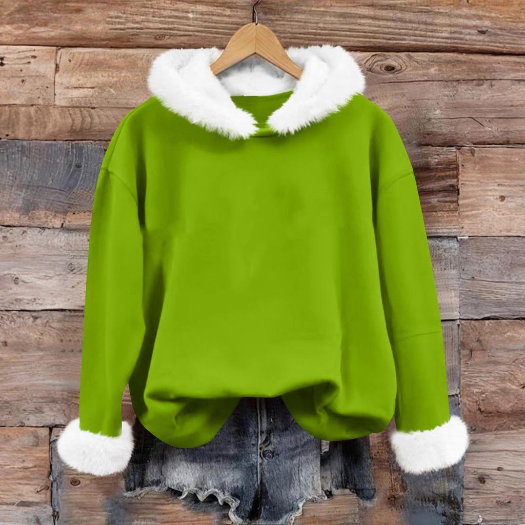 Women's Casual Fashion Print Long Sleeve Hooded Sweatshirt Top