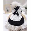 Pet Dress Cats Dogs Thin Cute Maid Princess Style Black White