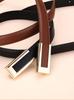 Women's Fashionable Gold Buckle Leather Belt - Versatile Cowhide Waistband for Dresses and Pants