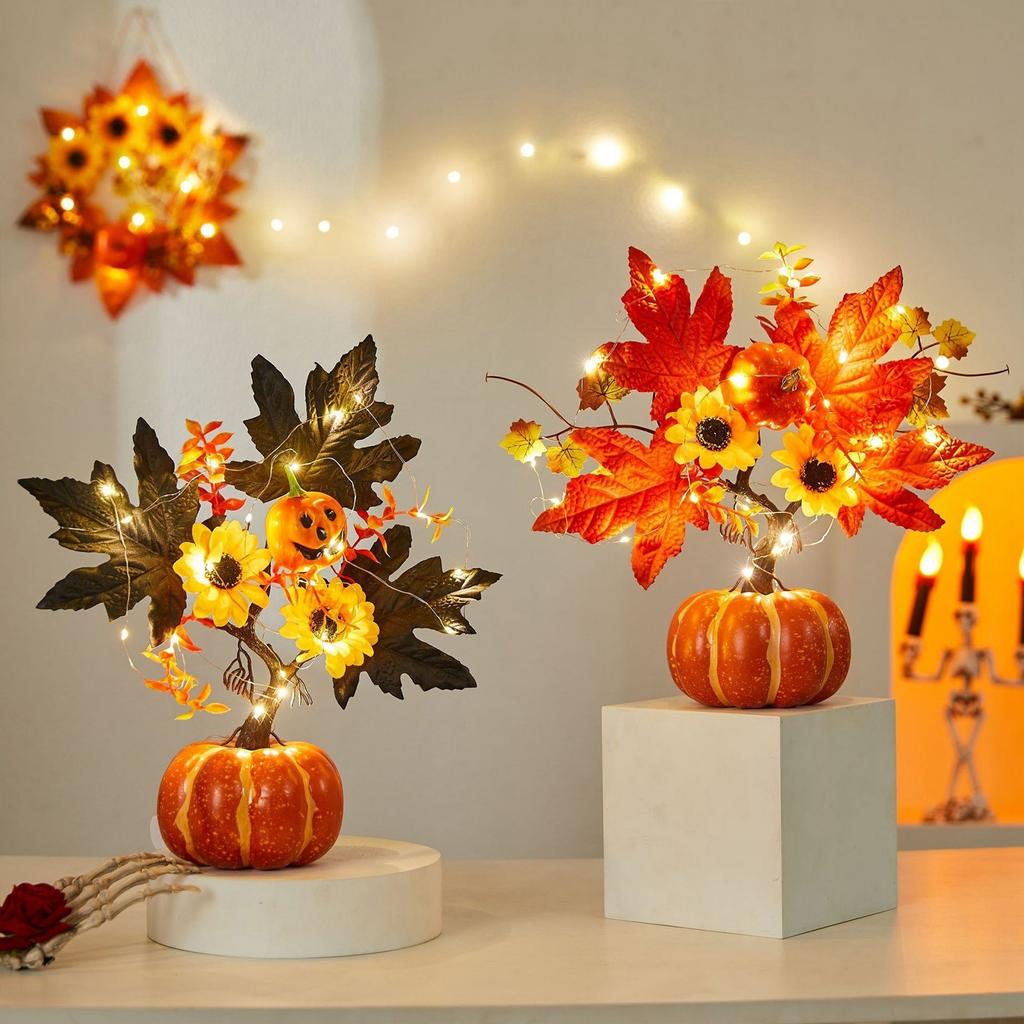 Artificial Pumpkins Maple Leaf Sunflower Table Home Decor House Prop Autumn Harvest Thanksgiving Halloween Party Decor